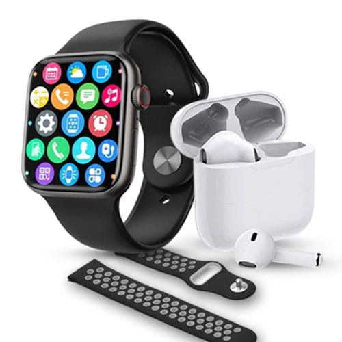 Oferta ceas smart cu casti bluetooth pro max w26