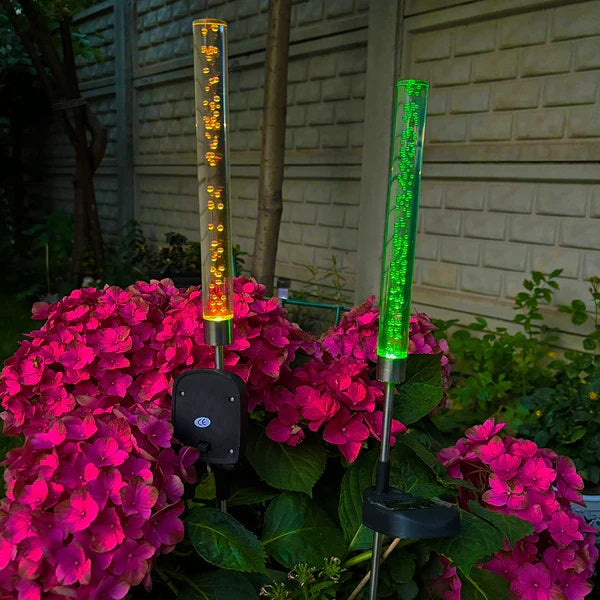 Set 2 Lampi Solare LED RGB pentru Gradina - Decorative Acrilice, Rezistente la Intemperii