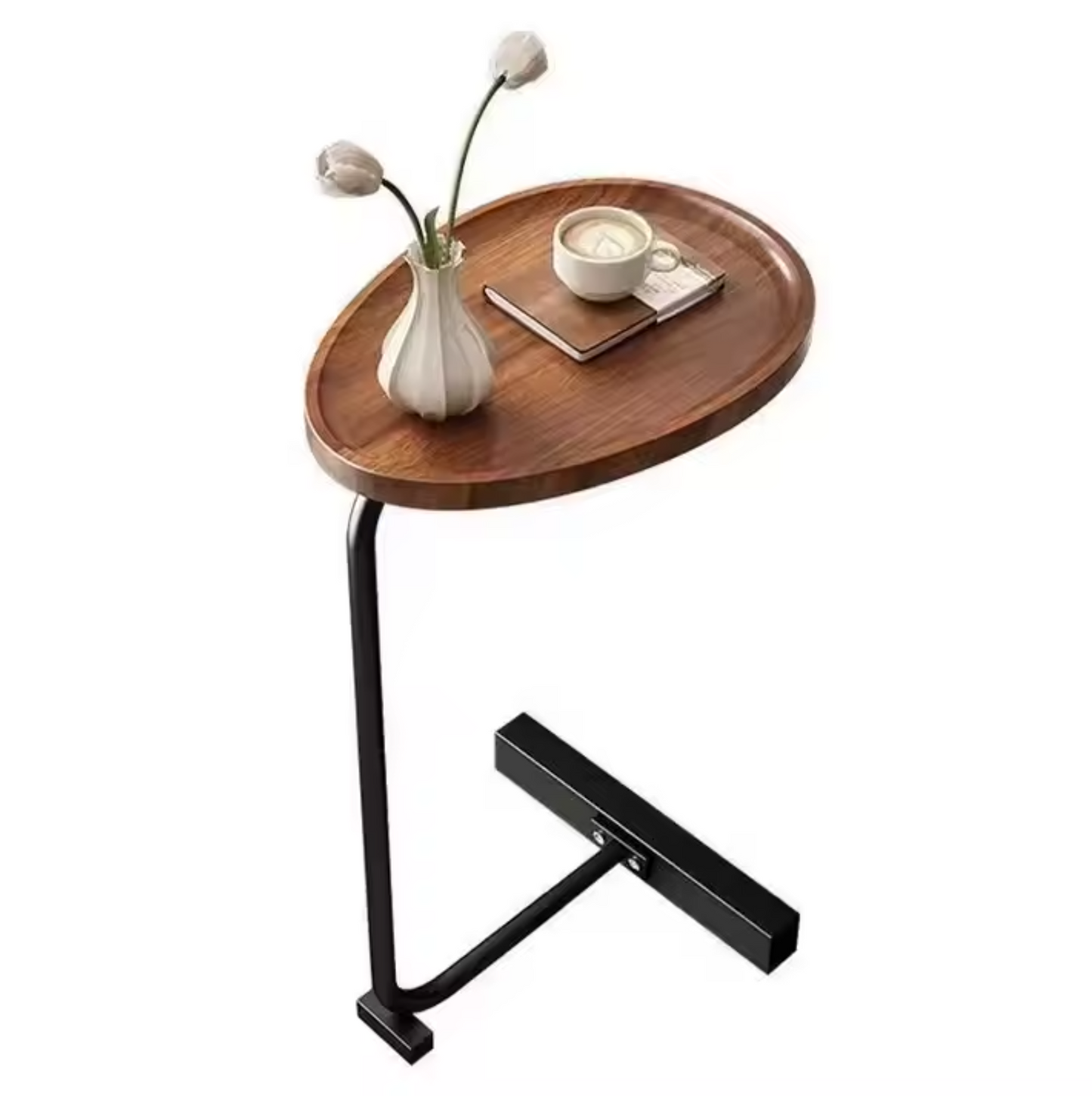 Masa Ovala din Metal pentru Cafea - Design Modern Minimalist Maro