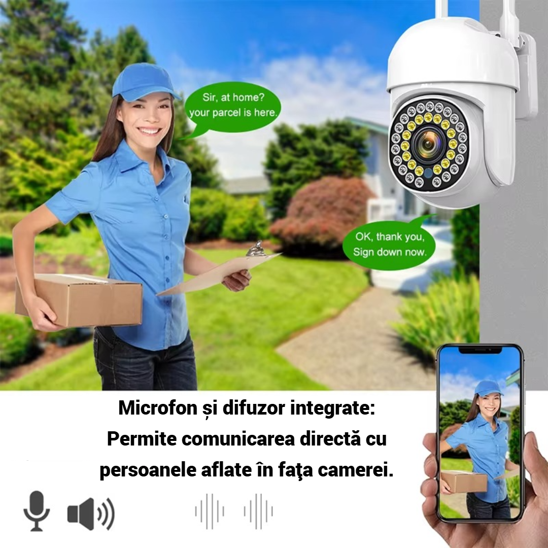 Camera Supraveghere WiFi Smart Exterior cu Vedere Nocturna Color, Detectie Miscare si Control Telefon - 13