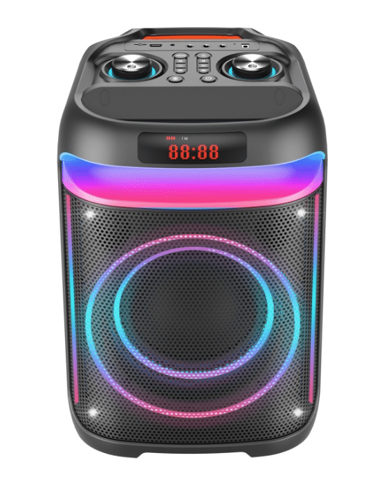 Boxă Portabilă JRH Party321, Difizur de 12”, Full LED Dinamic, Microfoan Wireless + Telecomandă