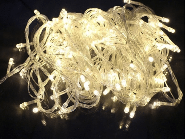 Instalatie, Liniara, 10 m, colorata, 100 LED -uri, jocuri de lumini, Fir Transparent