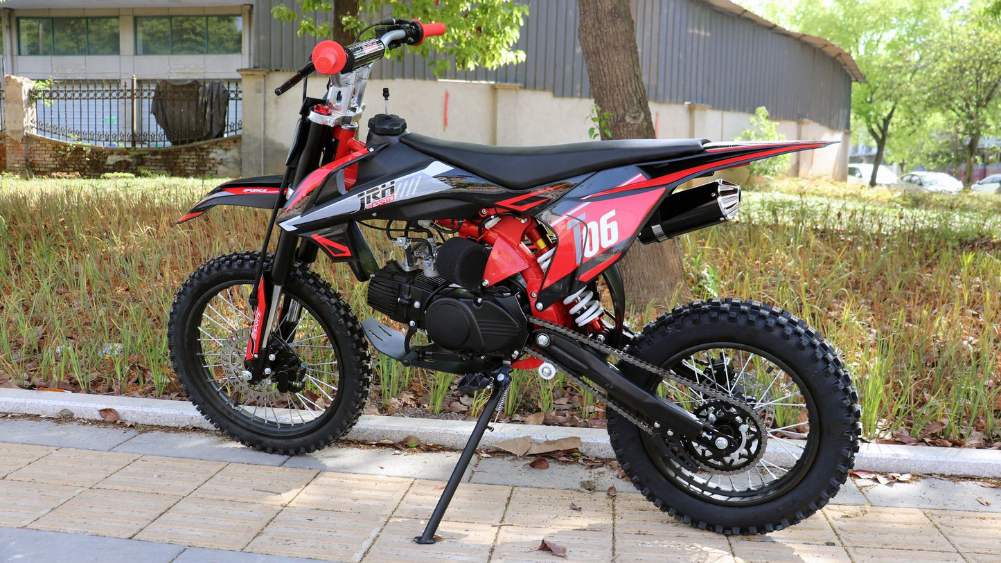 MotoCross OFFROAD 125cc Dirt Bike jrh sports rosu