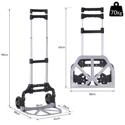 Carucior Pliabil pentru Cumparaturi cu Platforma si Maner Extensibil - Capacitate 70kg