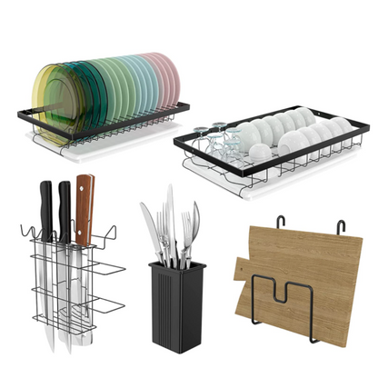 Suport Vase cu 2 Nivele Negru - Organizator Bucatarie Modern si Elegant