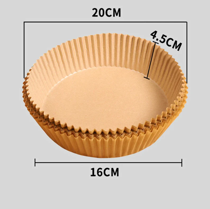 Hartii de Copt Air Fryer - Set 100 bucati, 16x20x4.5cm, Anti-Aderente si Rezistente