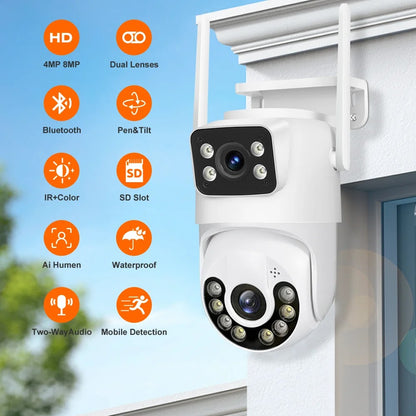 Camera de supraveghere WIFI,senzor de miscare,lentile duble