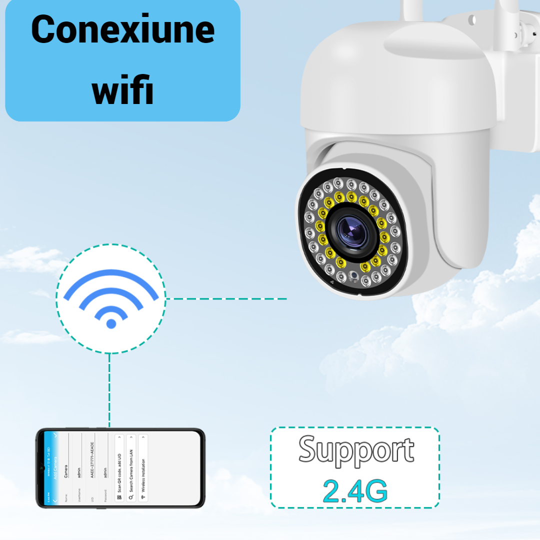 Camera de Supraveghere WiFi Exterior Full HD - Senzor Miscare, Vedere Nocturna, Rezistenta la Intemperii - 9