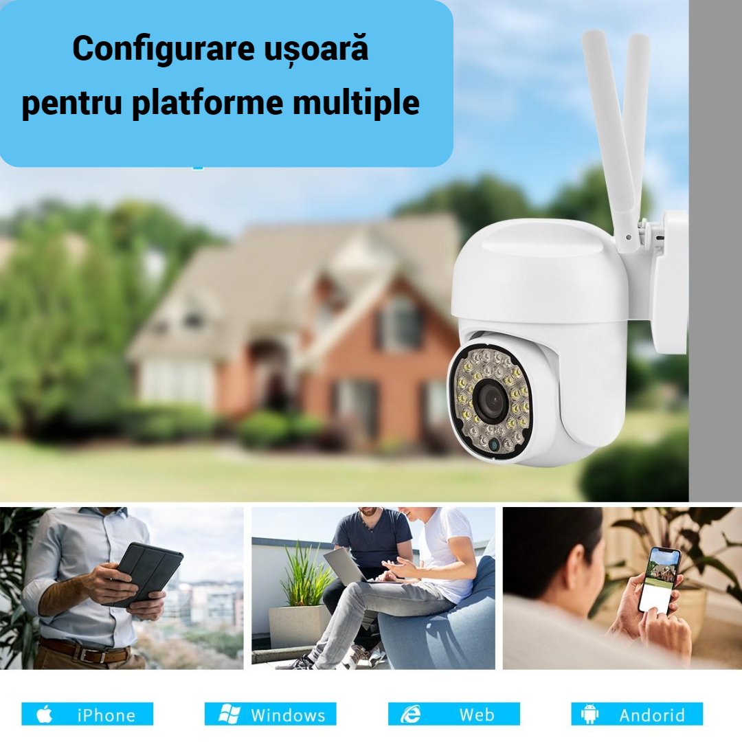 Camera de Supraveghere WiFi Exterior Full HD - Senzor Miscare, Vedere Nocturna, Rezistenta la Intemperii - 12