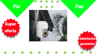 Camera de Supraveghere WiFi Exterior Full HD - Senzor Miscare, Vedere Nocturna, Rezistenta la Intemperii