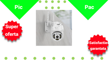 Camera Supraveghere WiFi Exterioara 1080P Full HD - Rotativa cu Viziune Nocturna si Audio Bidirentional