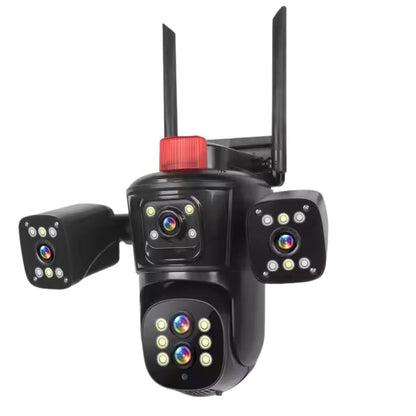 Camera de Supraveghere PTZ cu WiFi, Rezolutie 10K, 20MP, Zoom Optic 10X, 5 Lentile, Vizualizare pe 4 Ecrane, Night Vision Color, Comunicare Bidirectionala, Functie de  Urmarire Automata cu Identificarea tipului de miscare