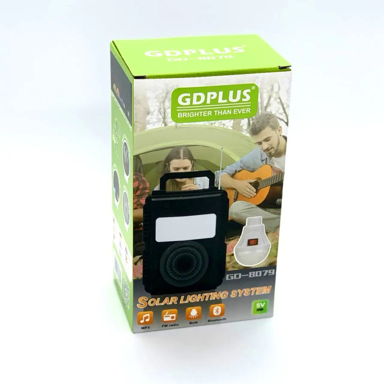 Kit Solar Portabil GD-8079 cu Panou Solar si Bec LED - Sistem Iluminare Autonoma pentru Camping si Urgente