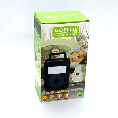 Kit Solar Portabil GD-8079 cu Panou Solar si Bec LED - Sistem Iluminare Autonoma pentru Camping si Urgente