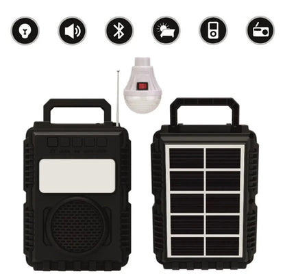 Kit Solar Portabil GD-8079 cu Panou Solar si Bec LED - Sistem Iluminare Autonoma pentru Camping si Urgente