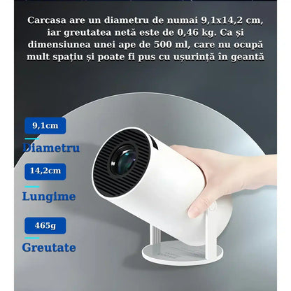 Videoproiector Inteligent 4K Android TV – WiFi 6, Bluetooth 5.0, 130″, 200 ANSI