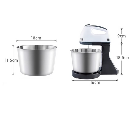 Mixer cu Bol Inox 2L, 200W, 7 Viteze - Teluri Incluse pentru Patiserie