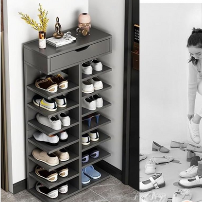 Pantofar cu 7 Etaje, Design Elegant, Gri - Organizare Optima Incaltaminte