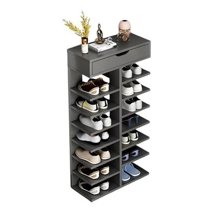 Organizator Vertical Pantofi 8-14 Perechi - Alb, Compact 48x24x80cm, Ideal Dormitor si Dressing