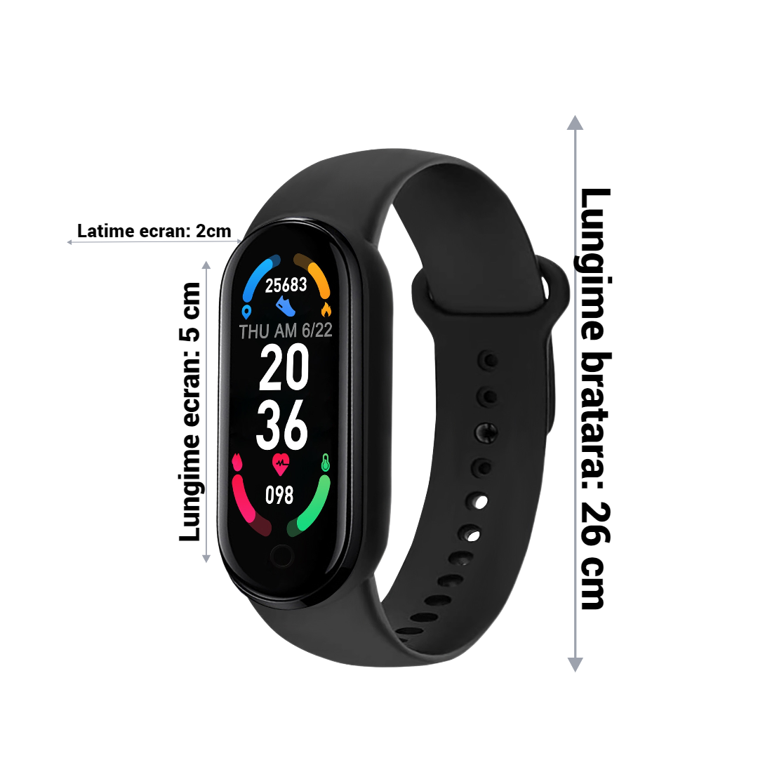 Pachet Complet: Bratara Fitness Inteligenta M6 + Casca Bluetooth Picatura - Monitorizare Completa