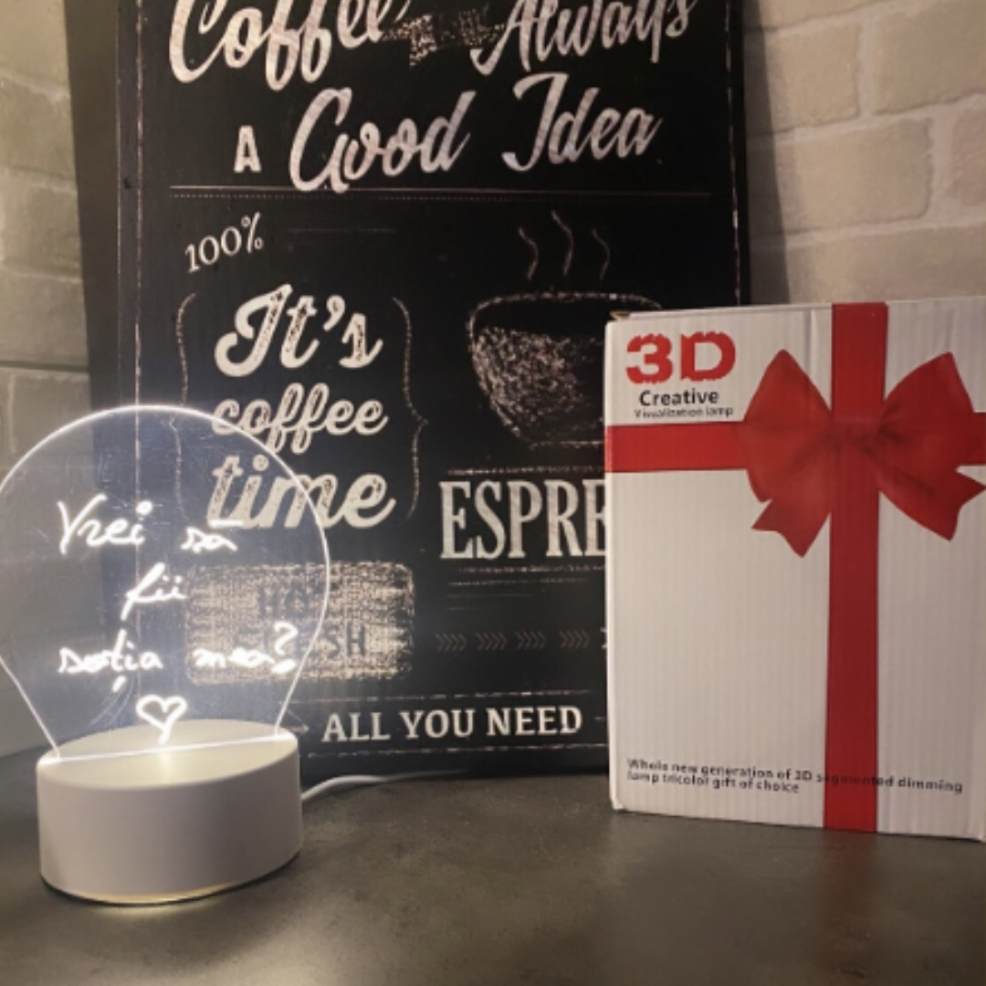 Lampa de Veghe LED Personalizata cu Tabla Refolosibila - Perfect pentru Notite si Mesaje - 11