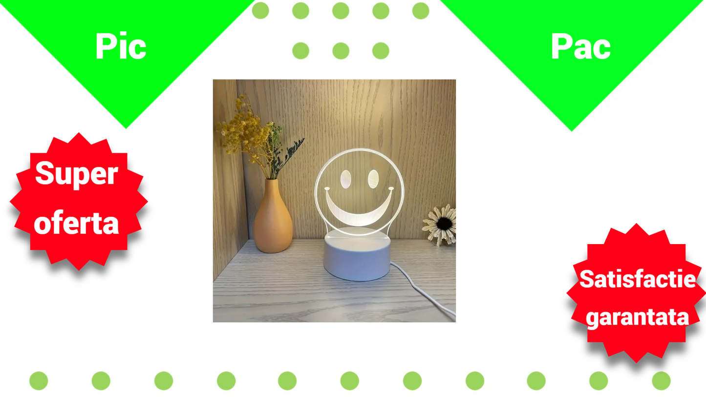 Lampa de Veghe LED Personalizata cu Tabla Refolosibila - Perfect pentru Notite si Mesaje