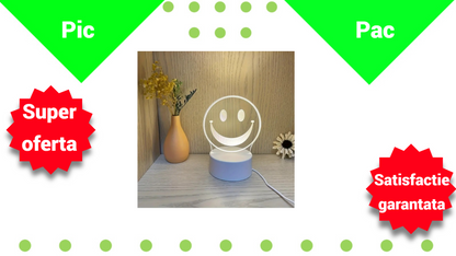 Lampa de Veghe LED Personalizata cu Tabla Refolosibila - Perfect pentru Notite si Mesaje