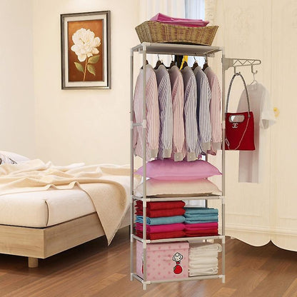 Suport multifunctional pentru haine cu 3 rafturi reglabile - Organizator depozitare