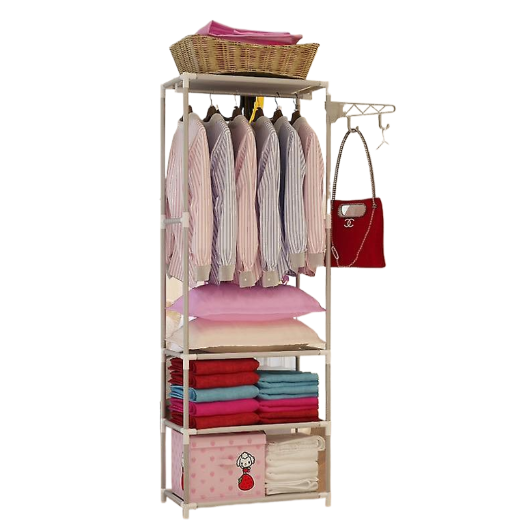 Suport multifunctional pentru haine cu 3 rafturi reglabile - Organizator depozitare