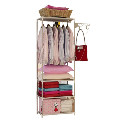Suport multifunctional pentru haine cu 3 rafturi reglabile - Organizator depozitare