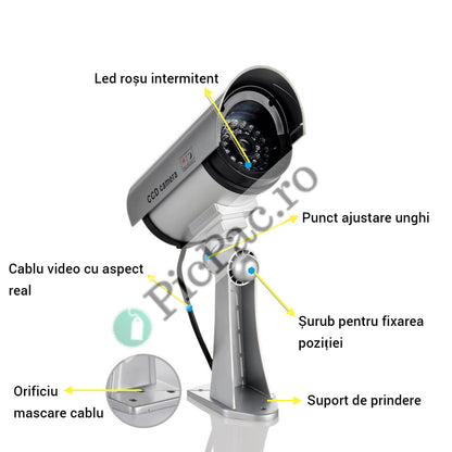 Camera de Supraveghere Falsa cu LED si Baterii - Protectie Vizibila pentru Casa si Afacerea Ta - 14