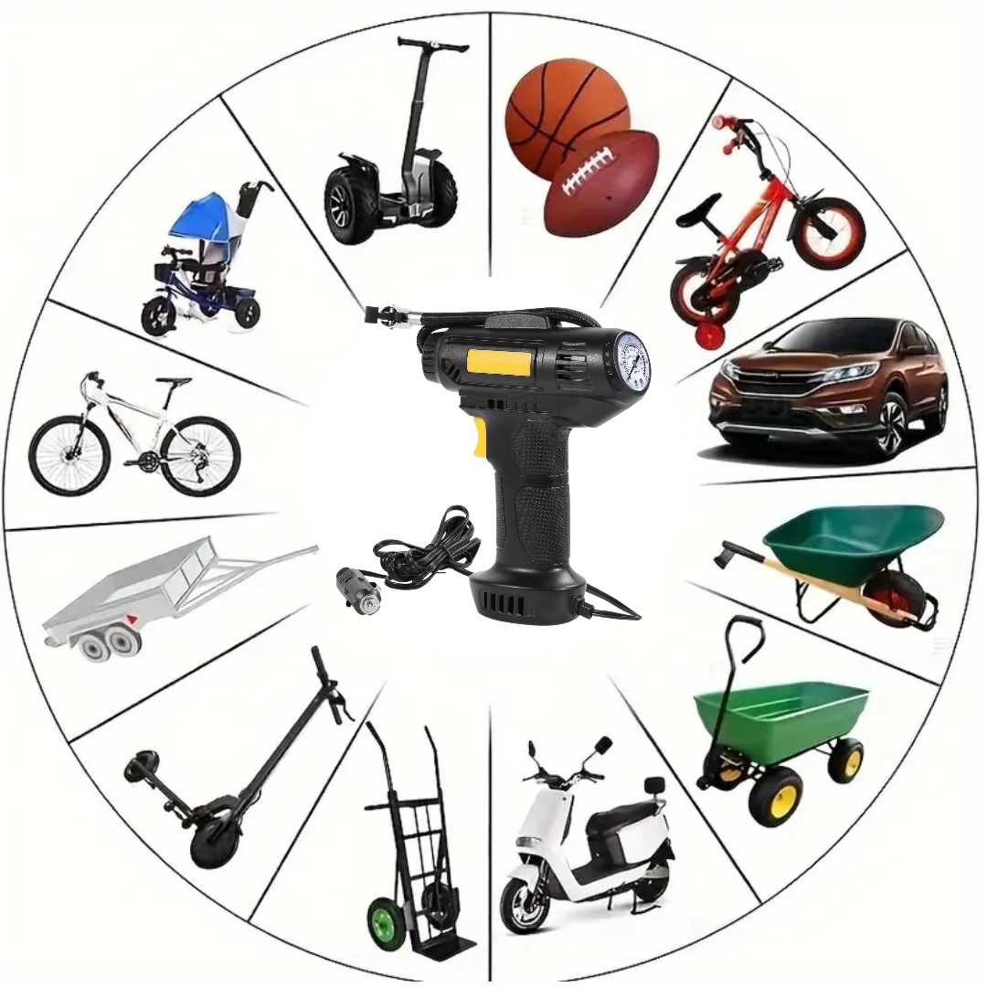 Compresor Auto Electric 72W - Pompa Aer Portabila 18L/min cu Manometru, 10 Bar