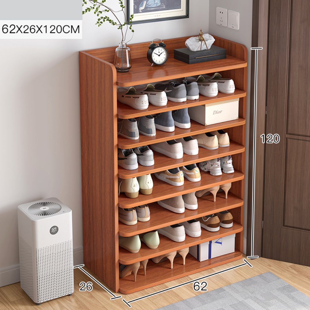 Organizator Incaltaminte cu 8 Etajere - Dulap Pantofi Maro 62x26x120cm