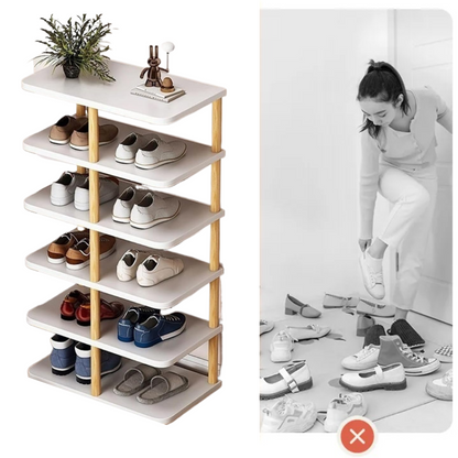 Organizator Vertical Pantofi 8-14 Perechi - Alb, Compact 48x24x80cm, Ideal Dormitor si Dressing