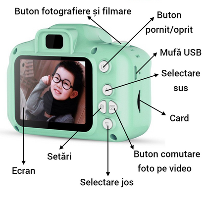Camera Foto Digitala pentru Copii - HD Video, 32GB, Cadou Educational Perfect