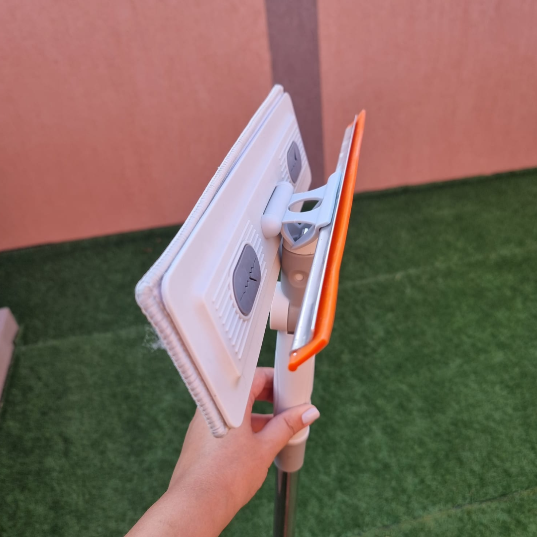 Mop Multifunctional cu Microfibra si Racleta Silicon - Rotire 180° si Maner Telescopic - 17