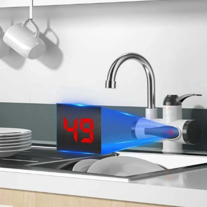 Robinet instant cu incalzire rapida si afisaj LCD digital - Otel inoxidabil premium