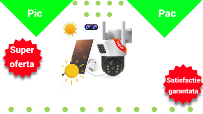 Camera de Supraveghere IP Smart WiFi cu Lentila Duala si IR - Alarma Miscare si Microfon
