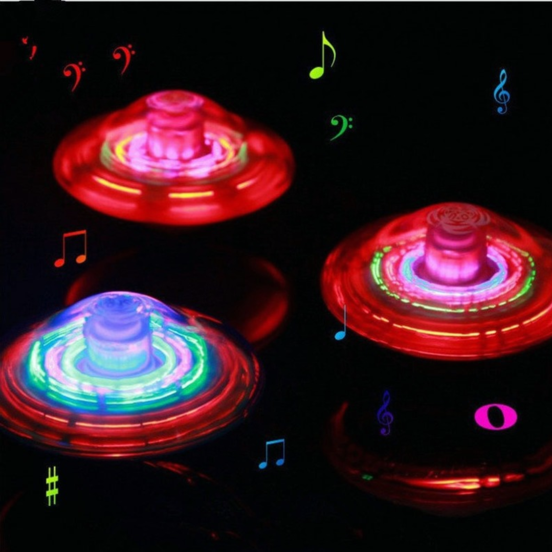 Spinner Giroscop LED cu Muzica si Lumini Colorate - Jucarie Interactiva Anti-Stress