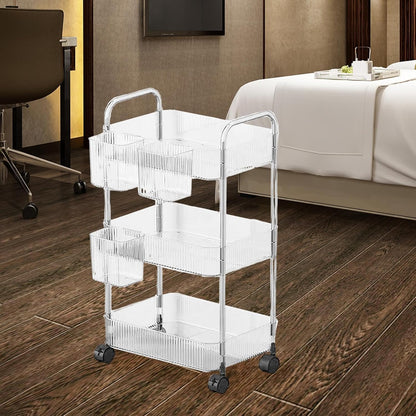 Carucior Mobil Universal 3 Nivele 36x23x69cm - Organizare Eficienta Baie si Bucatarie