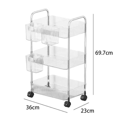 Carucior Mobil Universal 3 Nivele 36x23x69cm - Organizare Eficienta Baie si Bucatarie