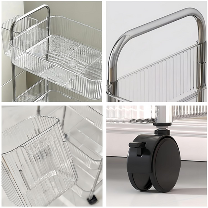 Carucior Mobil Organizator cu 4 Rafturi - 40x28.5x95cm - Design Modern