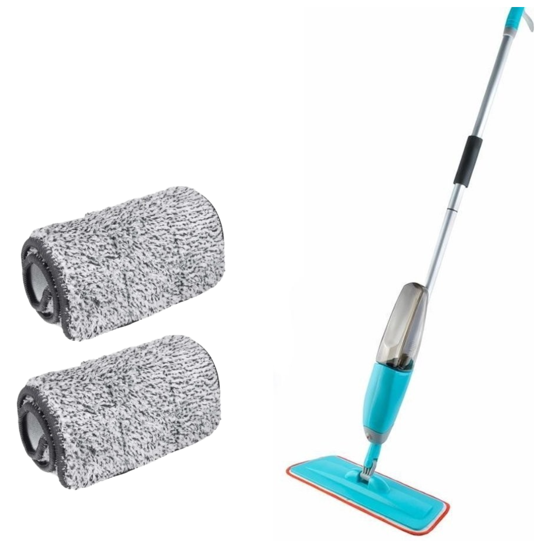 Mop cu Pulverizator si Microfibre - Set Complet cu 2 Rezerve si Rezervor 600ml