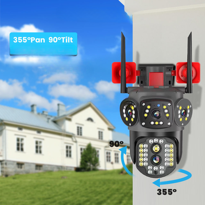Camera Supraveghere WiFi Exterior HD PTZ cu 3 Ecrane, Vedere Nocturna, Audio Bidirentional si Stocare Cloud - 10