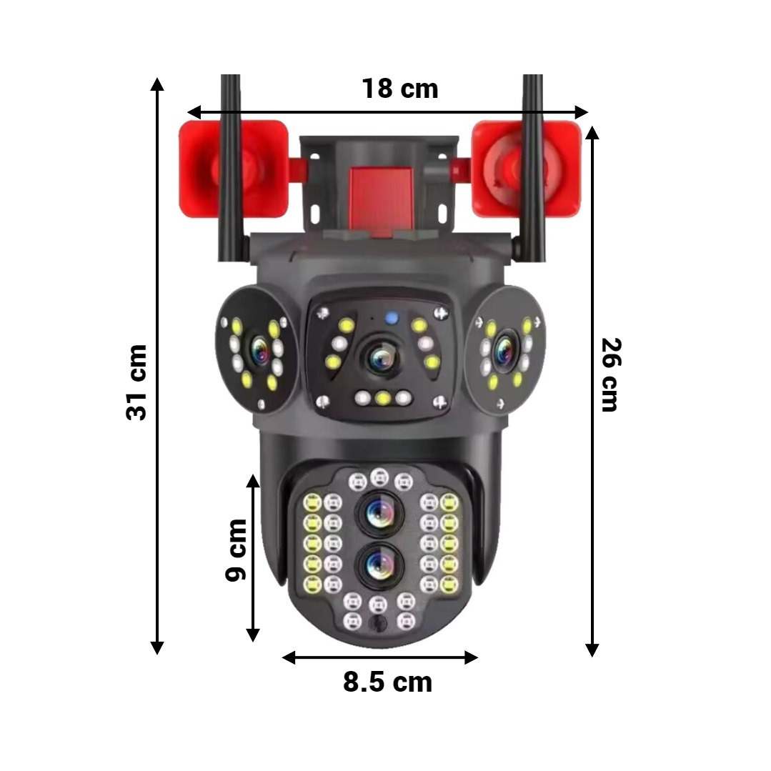 Camera Supraveghere WiFi Exterior HD PTZ cu 3 Ecrane, Vedere Nocturna, Audio Bidirentional si Stocare Cloud - 11