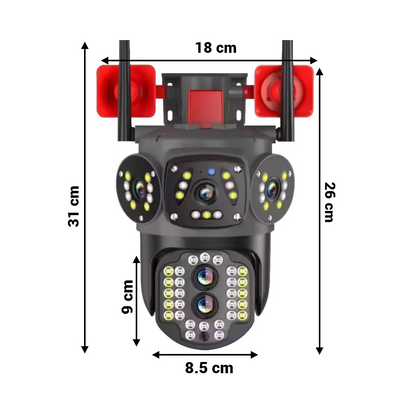 Camera Supraveghere WiFi Exterior HD PTZ cu 3 Ecrane, Vedere Nocturna, Audio Bidirentional si Stocare Cloud - 11