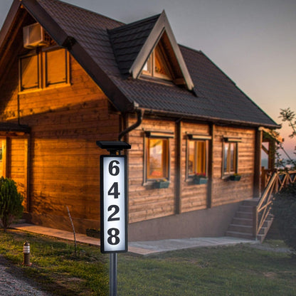 Stalp Solar Iluminat Pentru Numere Casa - Design Modern, Rezistent IP65, Iluminare LED Alb Cald/Rece