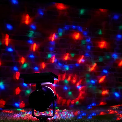 Proiector LED Solar RGB Rotativ pentru Exterior - Iluminare Decorativa Gradina