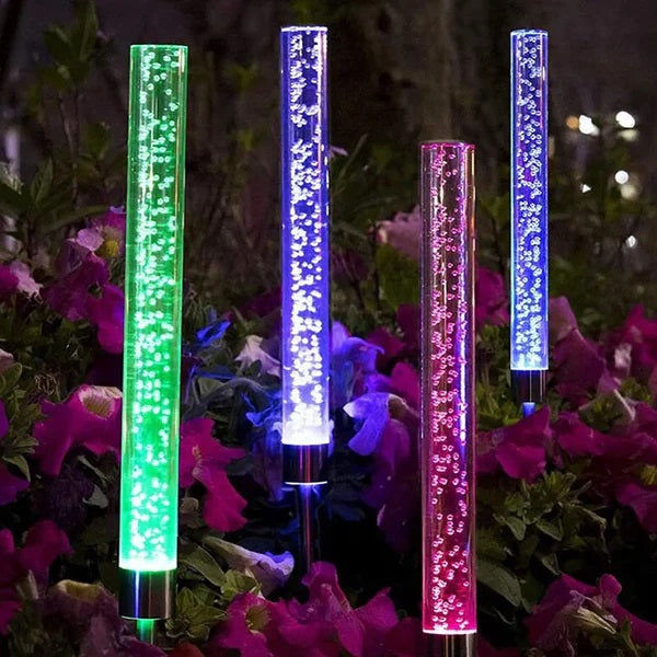 Set 2 Lampi Solare LED RGB pentru Gradina - Decorative Acrilice, Rezistente la Intemperii