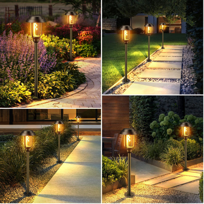 Set 6 Lampi Solare LED Decorative Gradina - Iluminare Ecologica Impermeabila pentru Alei